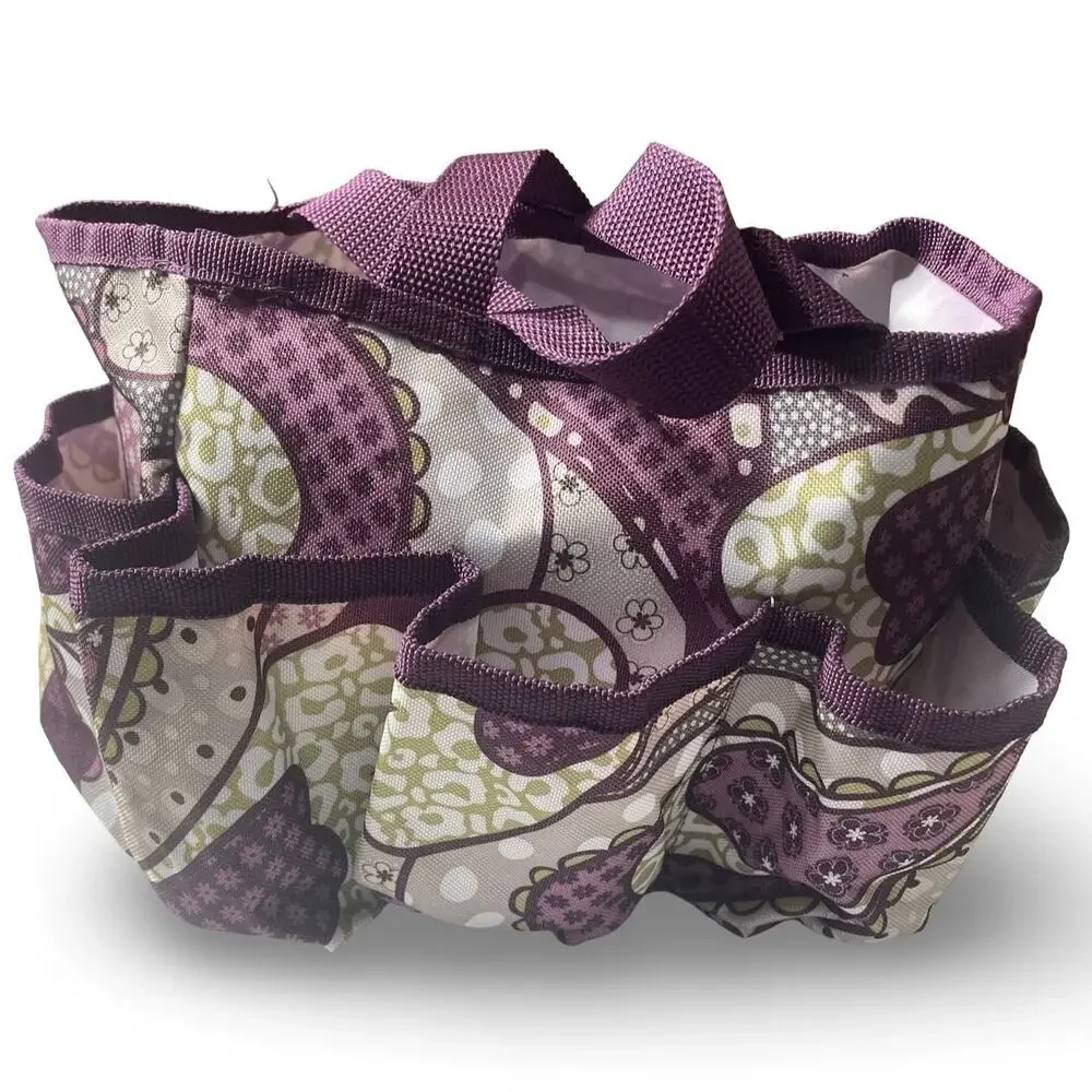 Thirty-One All-In Organizer Mini Utility Tote Bag Plum Awesome Blossom Purple